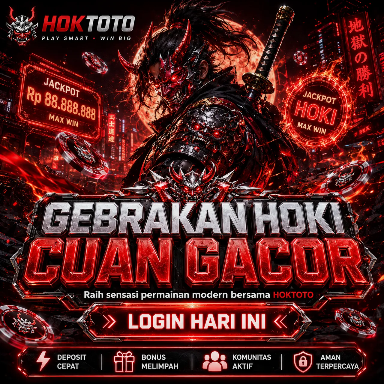 Banner HOKTOTO apkrafi168.com bertema slot gacor dengan sorotan rtp slot hari ini